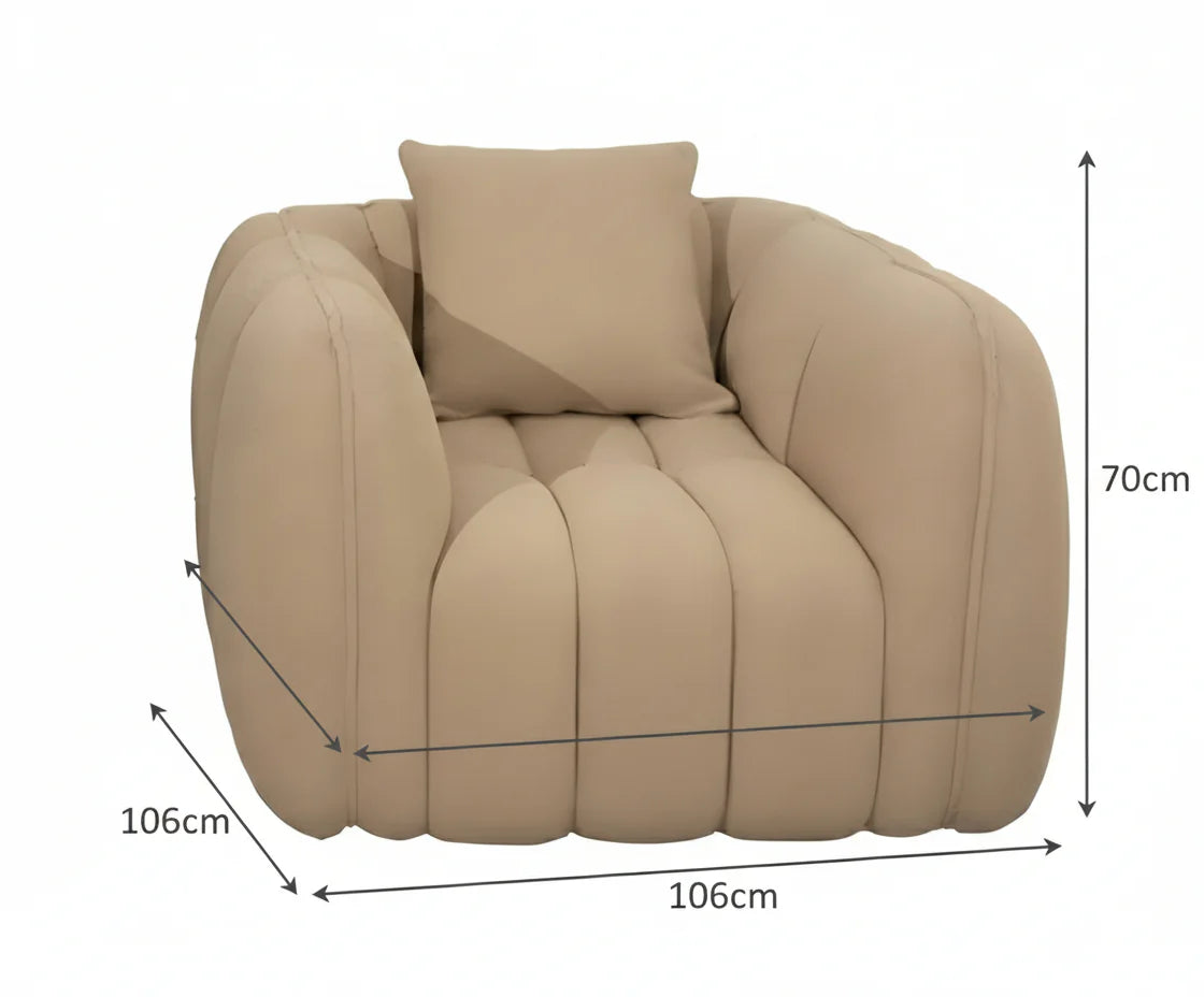 Cloud Comfort Bouclé Armchair - Terracotta Channel Tufted