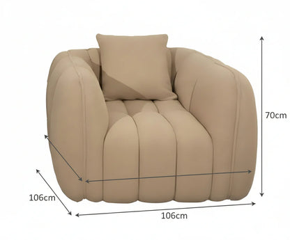 Cloud Comfort Bouclé Armchair - Terracotta Channel Tufted