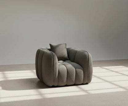 Cloud Comfort Bouclé Armchair - Terracotta Channel Tufted