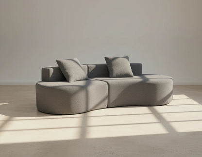 Cirrus Curve Modular Sofa - Sculptural Bouclé Boneless Design