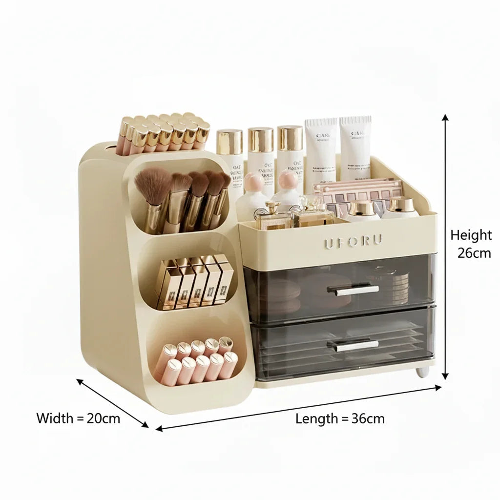 Dustproof Bathroom Makeup Storage Box - Modern Elegance Multi-Layer Organiser