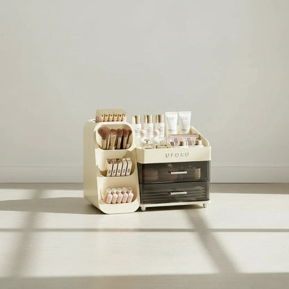 Dustproof Bathroom Makeup Storage Box - Modern Elegance Multi-Layer Organiser