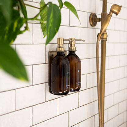 Gold Double Soap Bottle Holder
