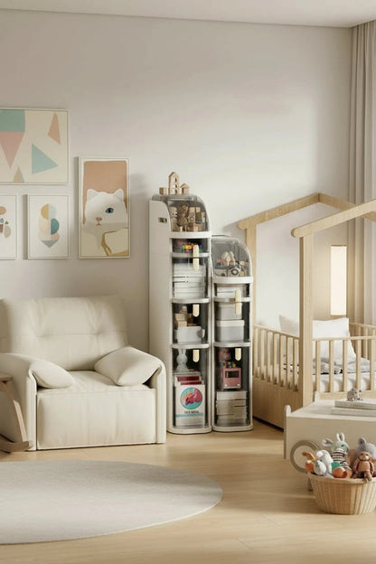 Bathroom Narrow Gap Storage Cabinet | 4-Shelf Floor Unit, Locking