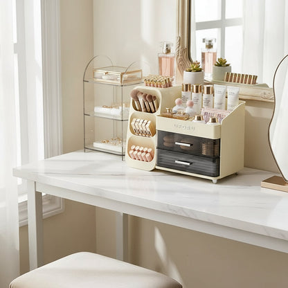 Dustproof Bathroom Makeup Storage Box - Modern Elegance Multi-Layer Organiser