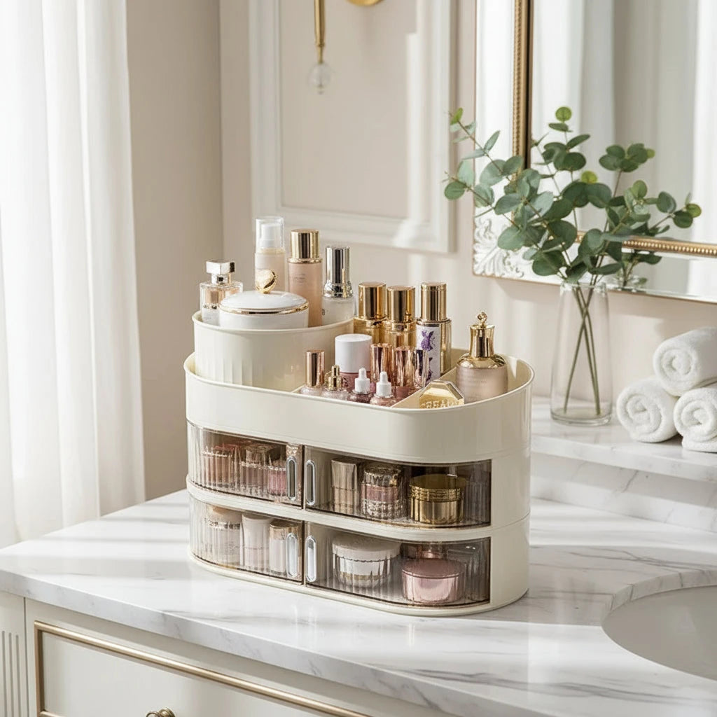 Multi-Layer Dustproof Countertop Cosmetics Storage Organiser