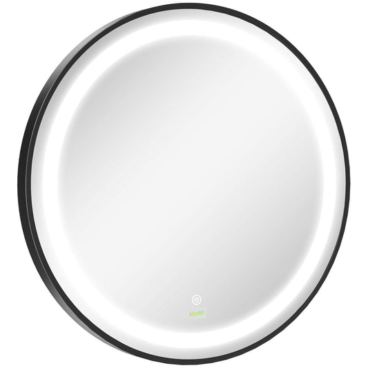 🪞 Kleankin Round LED Bathroom Mirror ✨ Illuminated Wall Mount with Smart Lighting