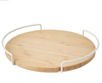 30cm Lazy Susan Wooden Spice Rack - 360-Degree Rotating Organiser