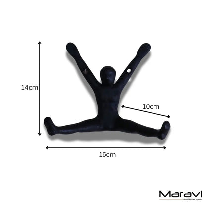 Haruni Black Metal Figure Coat Hooks, Set of 2