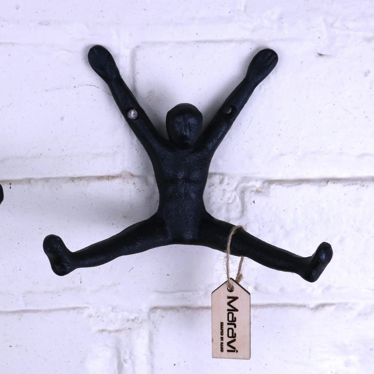 Haruni Black Metal Figure Coat Hooks, Set of 2
