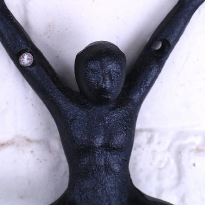 Haruni Black Metal Figure Coat Hooks, Set of 2
