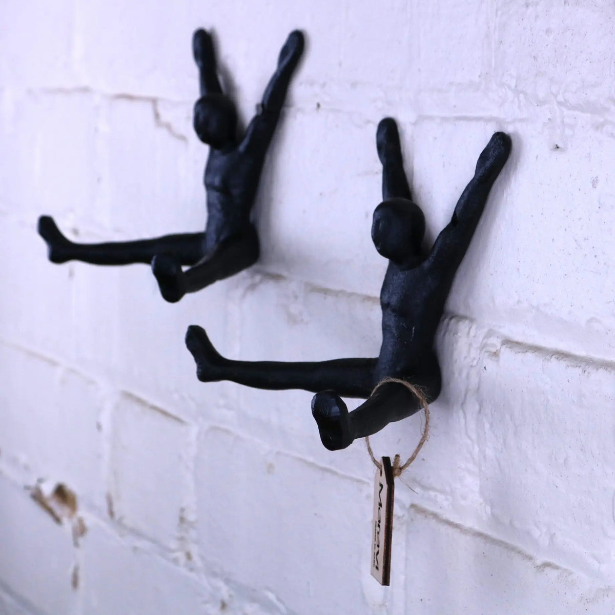 Haruni Black Metal Figure Coat Hooks, Set of 2