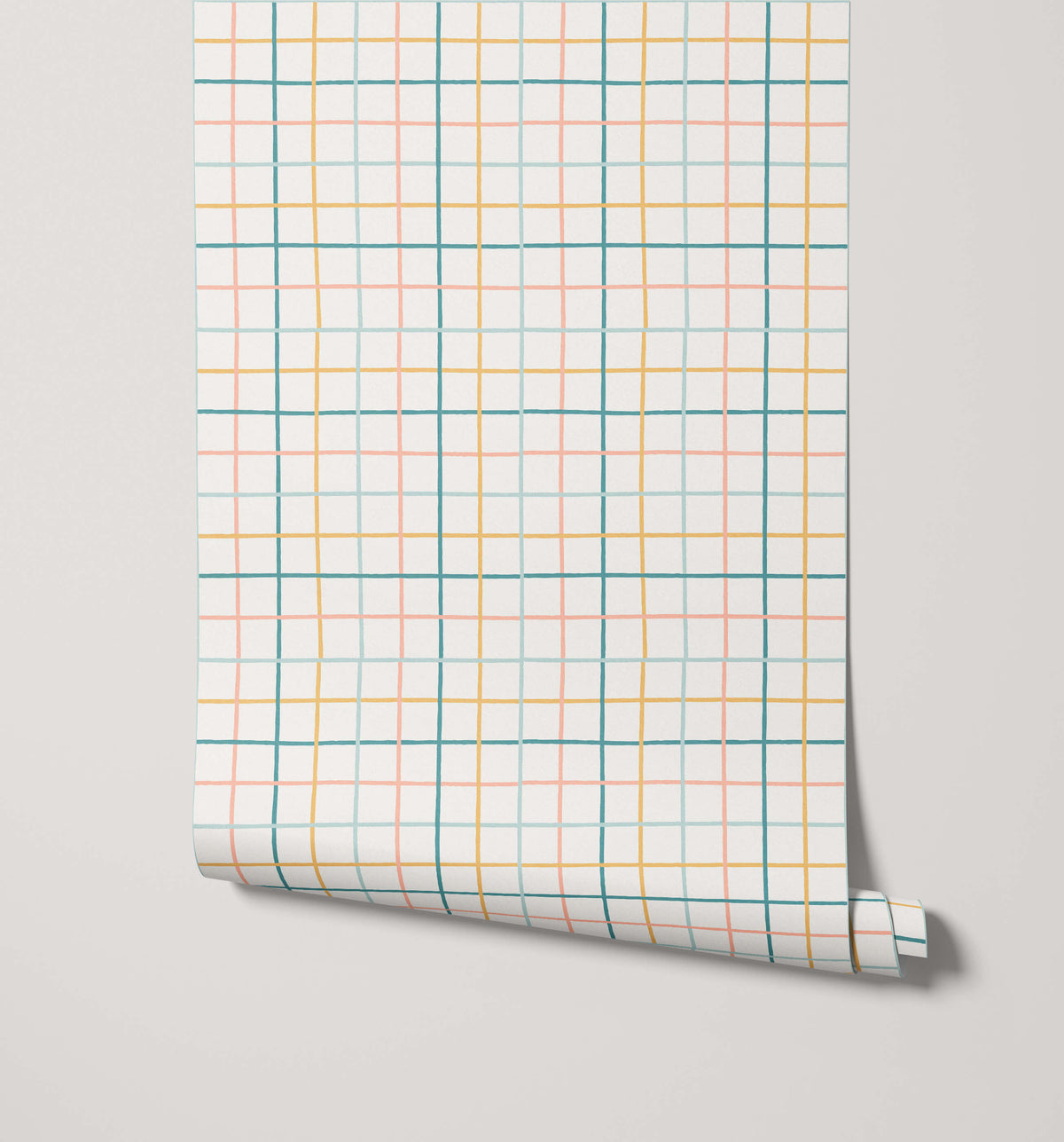 Bobbi Beck Hatch Hand-Drawn Check Wallpaper