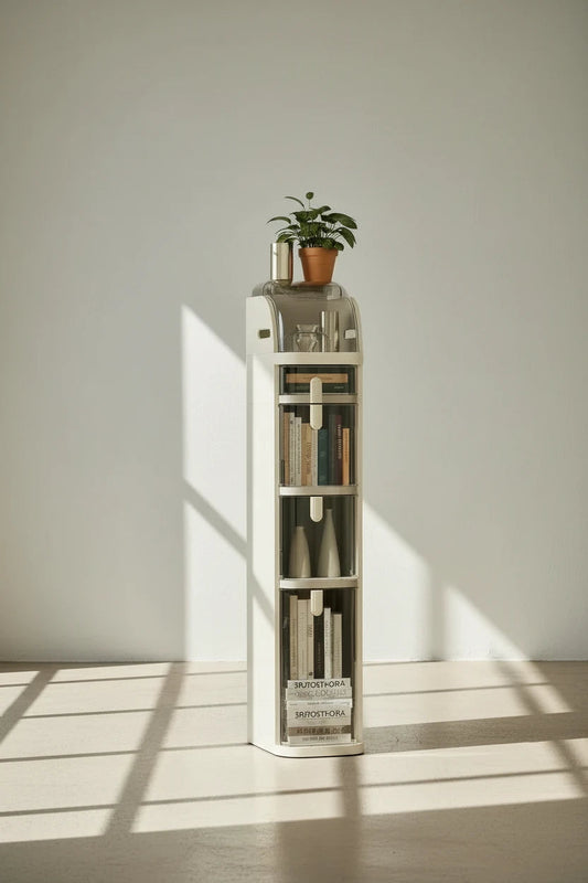 Bathroom Narrow Gap Storage Cabinet | 4-Shelf Floor Unit, Locking