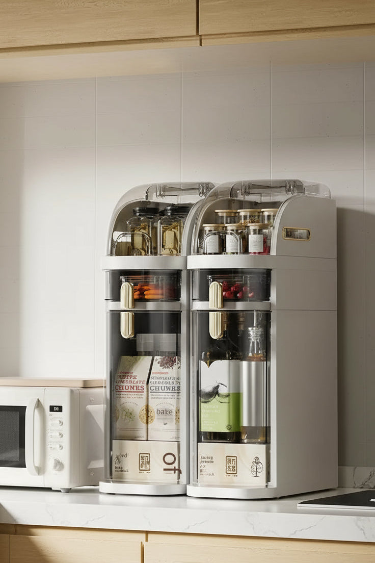 Bathroom Narrow Gap Storage Cabinet | 4-Shelf Floor Unit, Locking