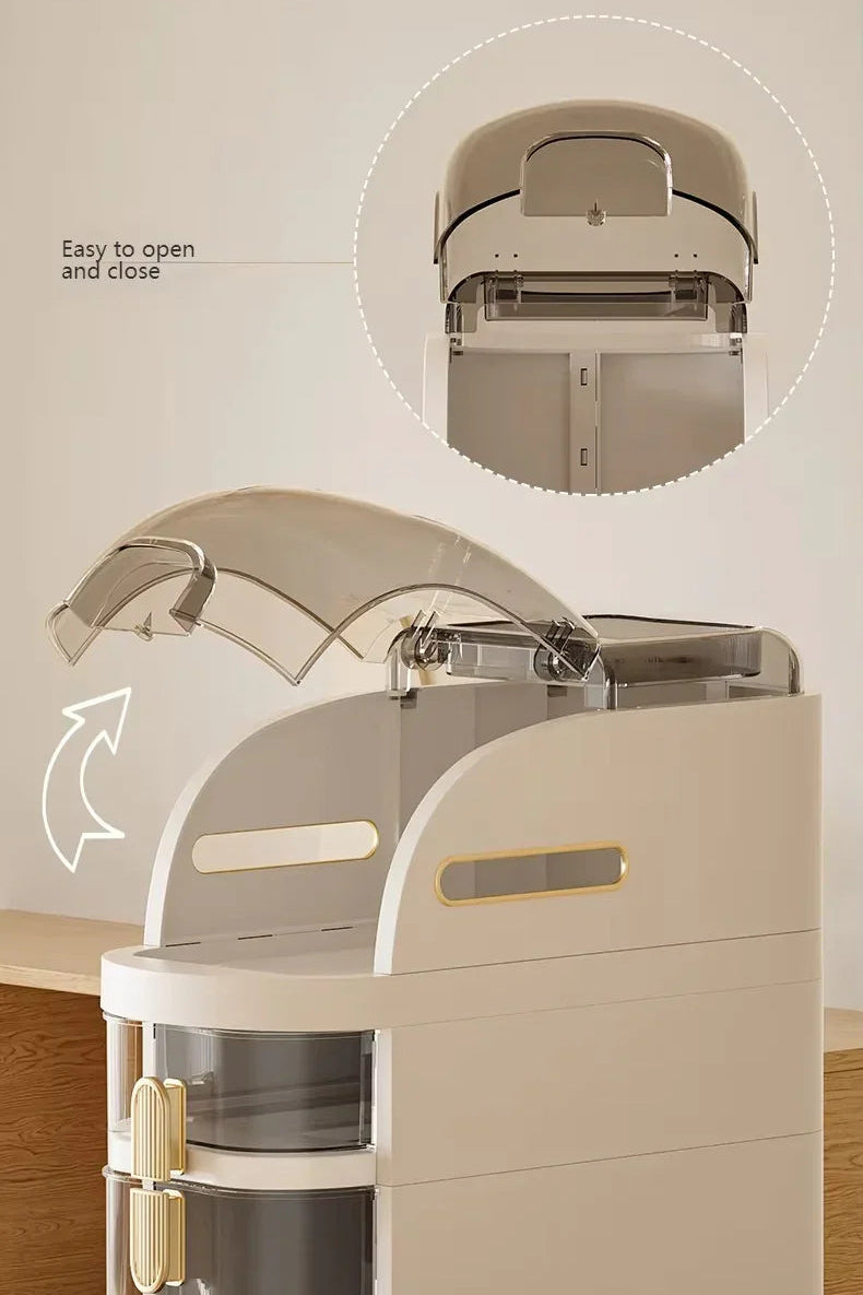 Bathroom Narrow Gap Storage Cabinet | 4-Shelf Floor Unit, Locking