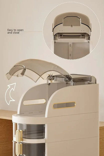 Bathroom Narrow Gap Storage Cabinet | 4-Shelf Floor Unit, Locking