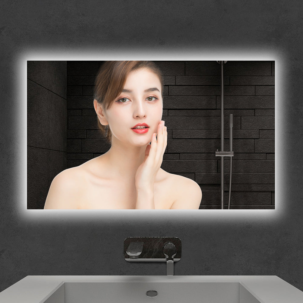 600 x 800mm LED Bathroom Mirror with 450W Infrared Heater – Dimmable CCT Colour Changing Lights, Plug and Play