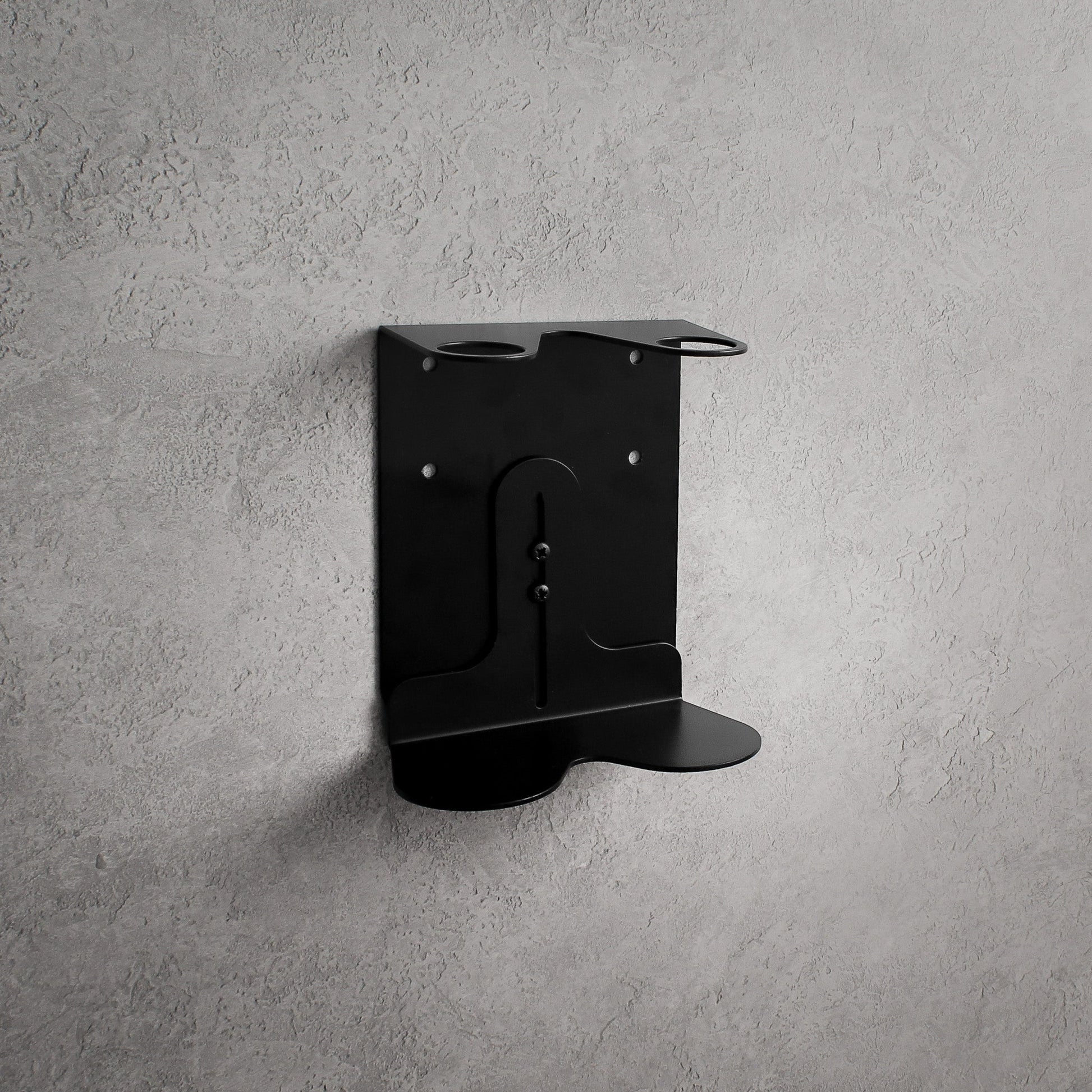 Namie Matte Black Wall Mounted Dispenser Bracket Set with Matte Black Bottles