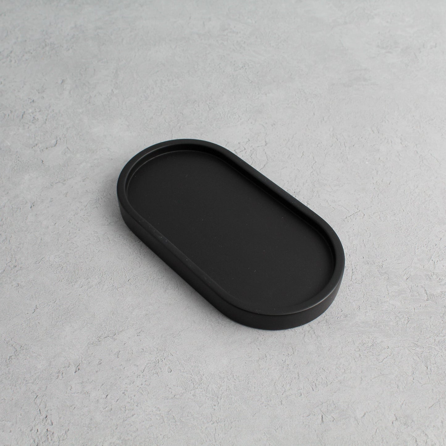 Namie Frosted Amber Glass Soap Dispenser Double Set with Black Concrete Tray