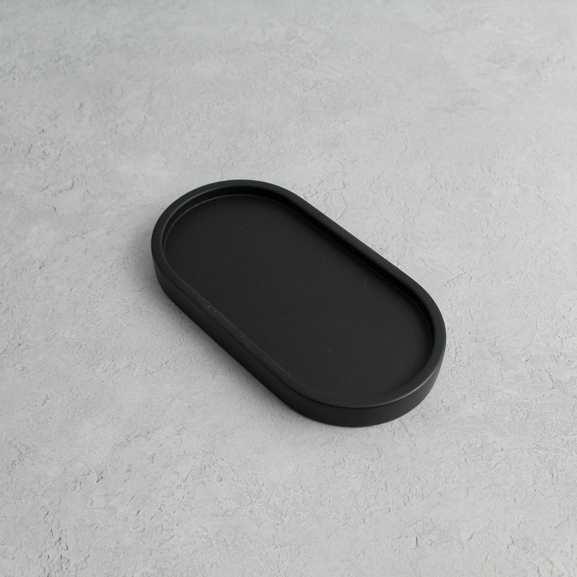 Namie Frosted Amber Glass Soap Dispenser Double Set with Black Concrete Tray
