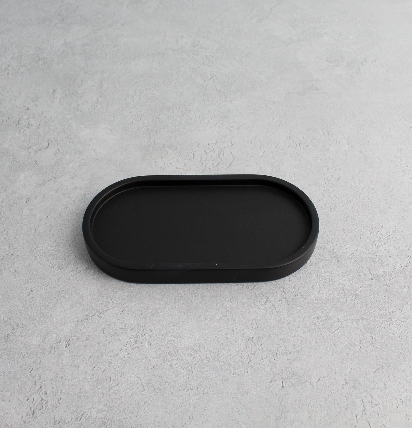 Namie Black Concrete Tray & Matte Black Glass Dispenser Double Set