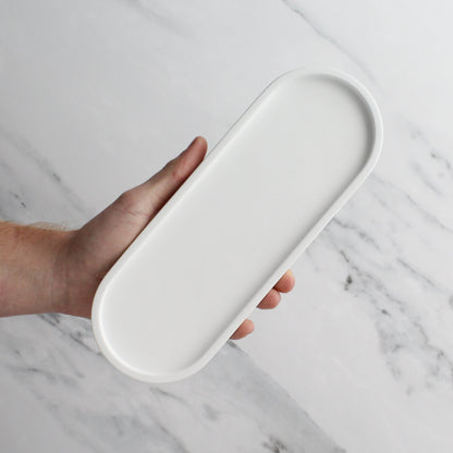 Namie White Tray & Frosted Amber Glass Dispenser Triple Set