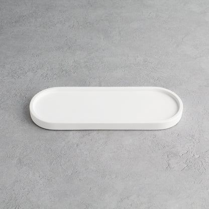 Namie White Tray & Frosted Amber Glass Dispenser Triple Set