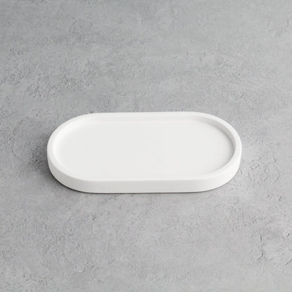 Namie White Tray & Frosted Amber Glass Dispenser Double Set