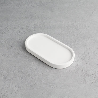 Namie White Tray & Frosted Amber Glass Dispenser Double Set