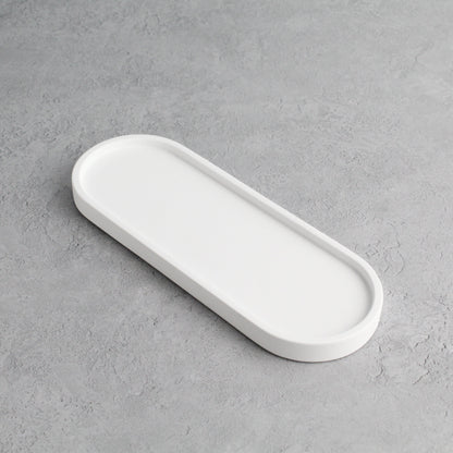 Namie White Tray & Frosted Amber Glass Dispenser Triple Set