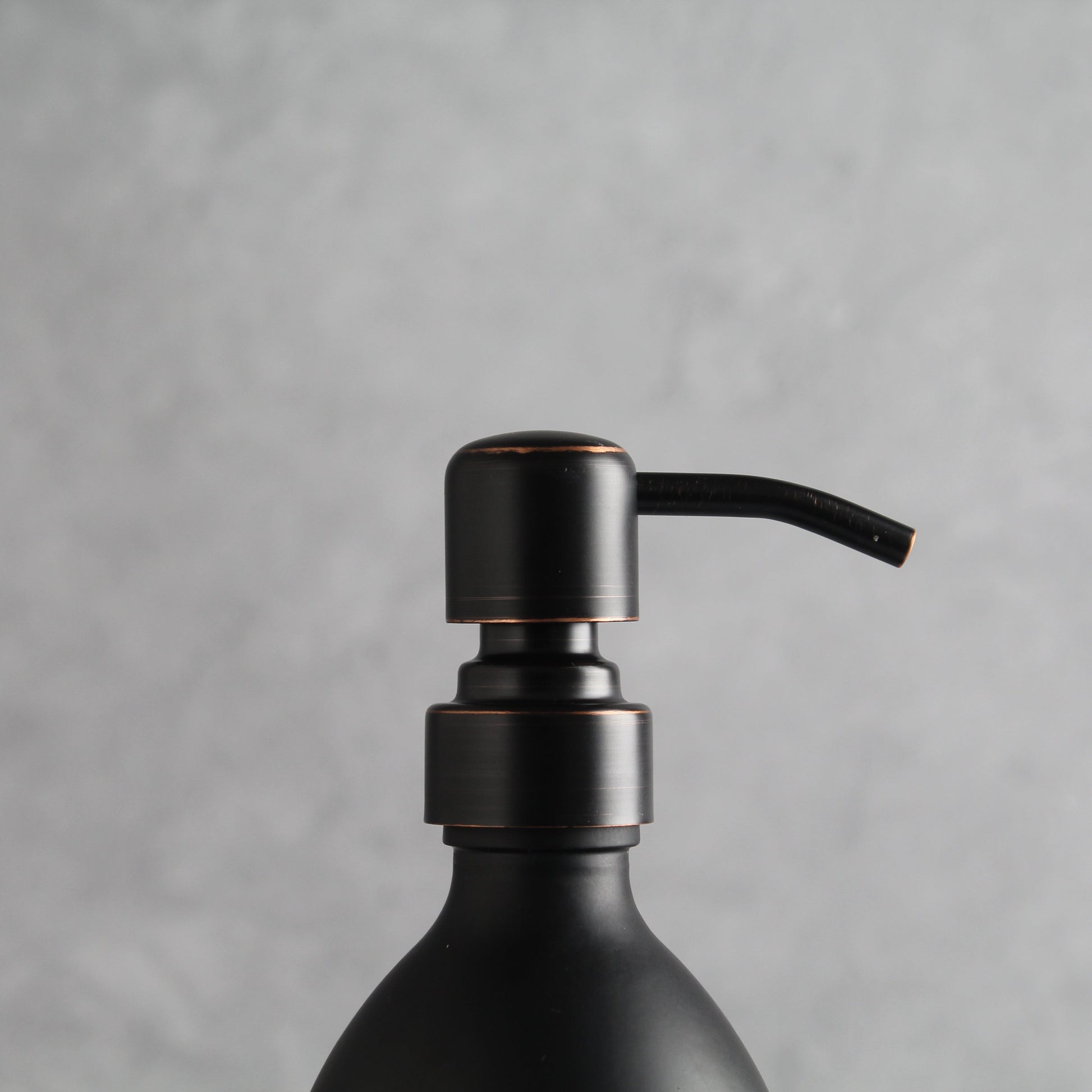 Namie Matte Black Glass Soap Dispenser Double Set with White Concrete Tray