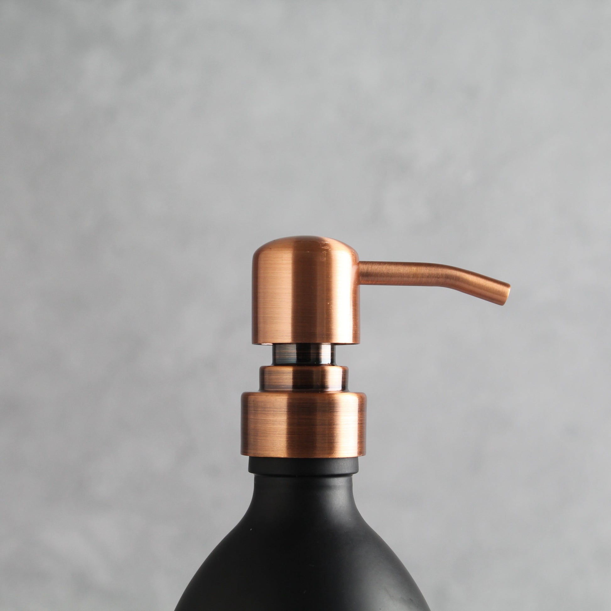 Namie Matte Black Glass Soap Dispenser Double Set with White Concrete Tray