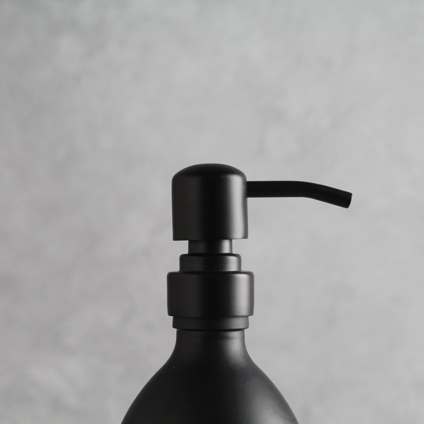 Namie Matte Black Glass Soap Dispenser Triple Set with White Concrete Tray