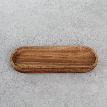Namie Matte Black Glass Soap Dispenser Triple Set with Acacia Wood Tray