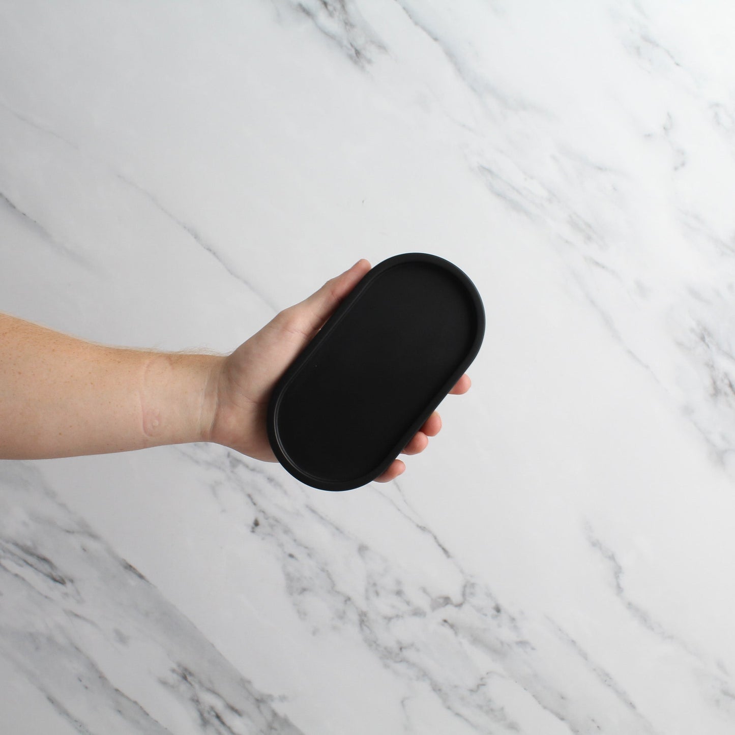 Namie Frosted Amber Glass Soap Dispenser Double Set with Black Concrete Tray