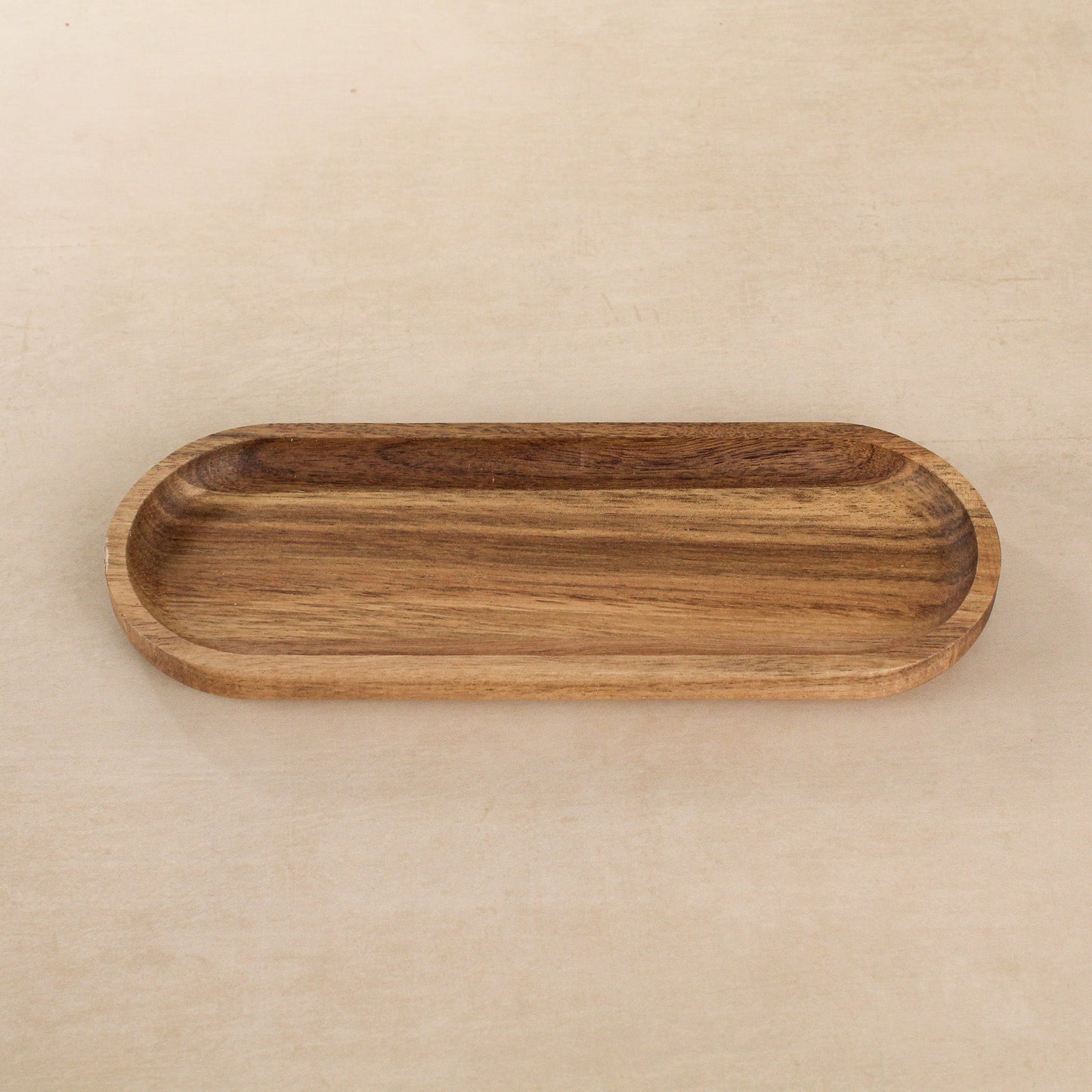 Namie Amber Glass Soap Dispenser Triple Set with Acacia Wood Tray