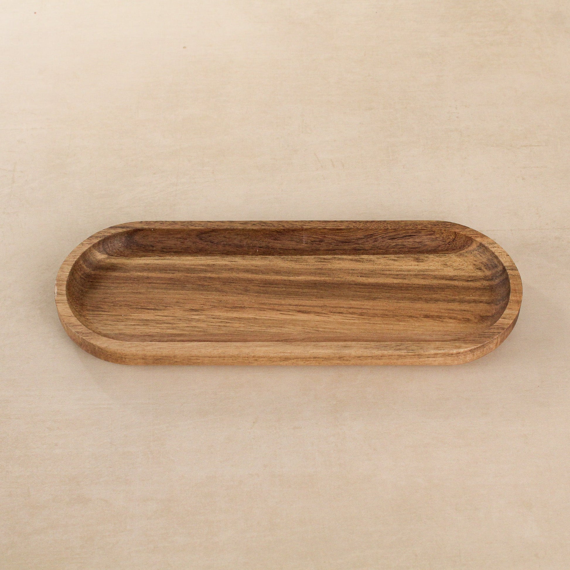 Namie Amber Glass Soap Dispenser Triple Set with Acacia Wood Tray
