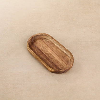 Namie Frosted Amber Glass Soap Dispenser Double Set with Acacia Wood Tray