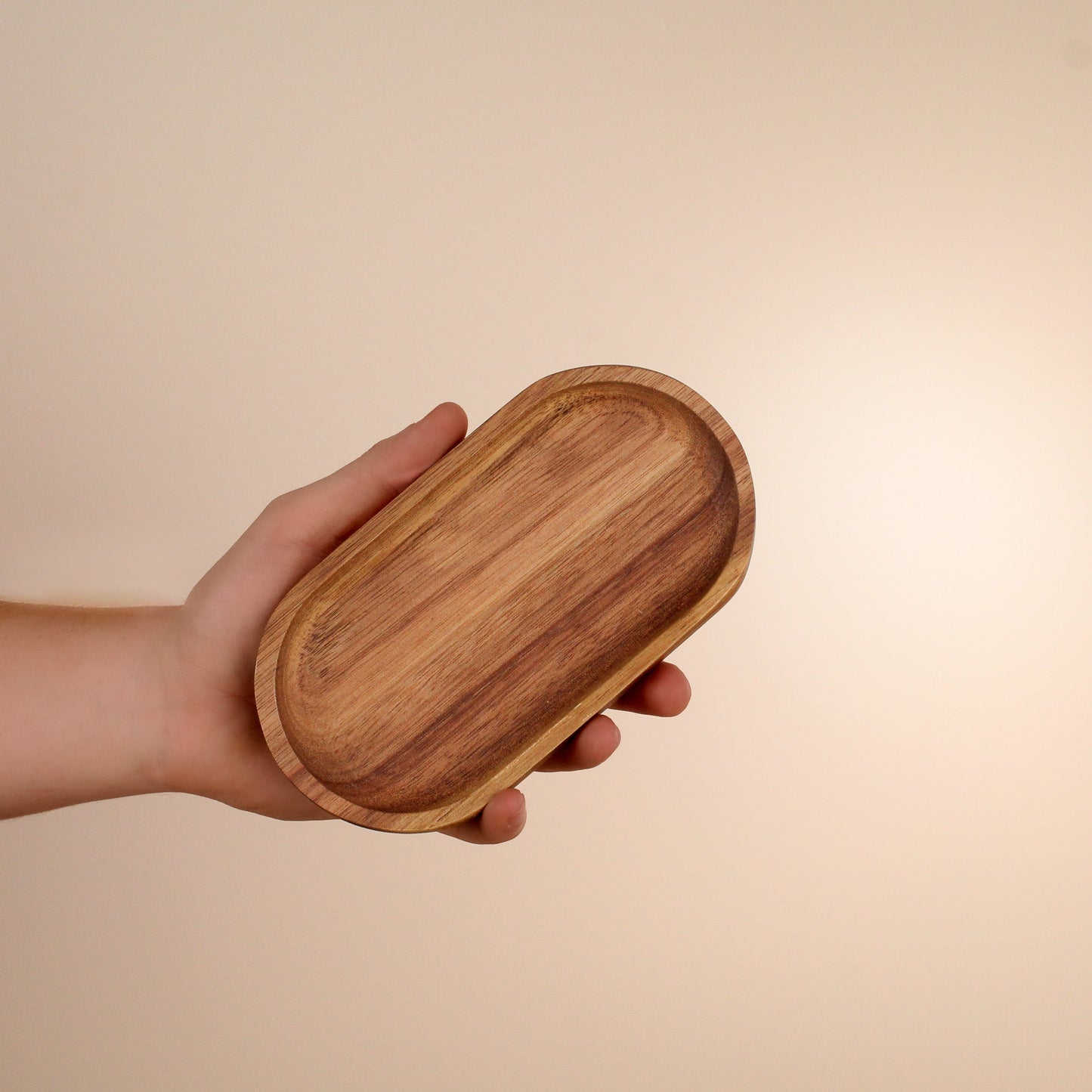 Namie Amber Glass Soap Dispenser Double Set with Acacia Wood Tray