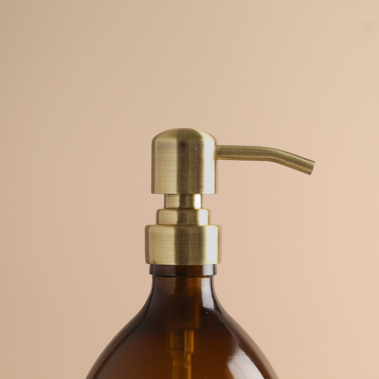 Namie Amber Glass Soap Dispenser Triple Set with Black Concrete Tray