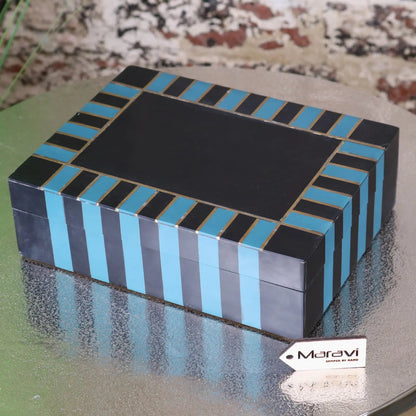 Panna Luxe Resin Jewellery Box in Blue or Green