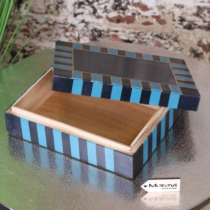 Panna Luxe Resin Jewellery Box in Blue or Green