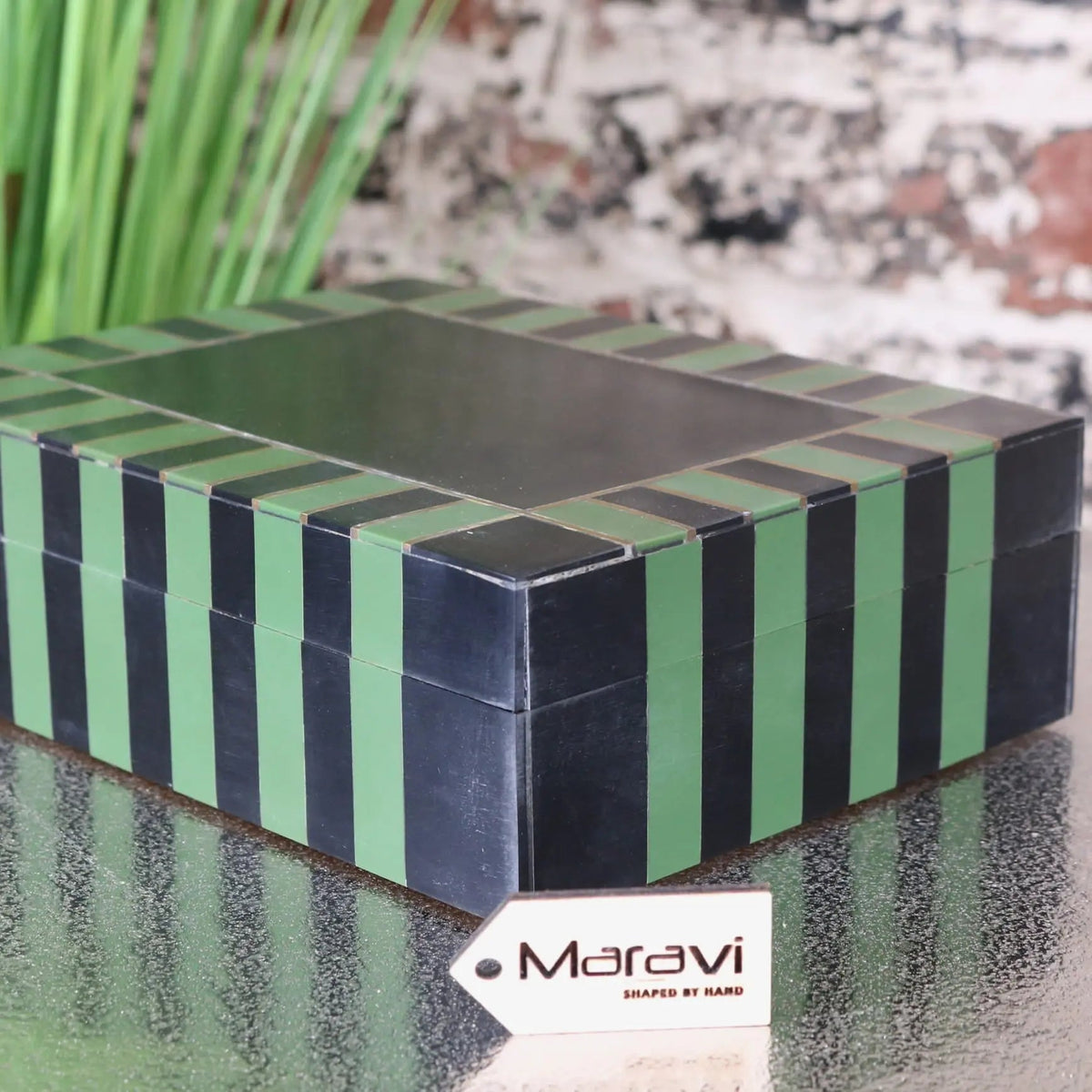 Panna Luxe Resin Jewellery Box in Blue or Green