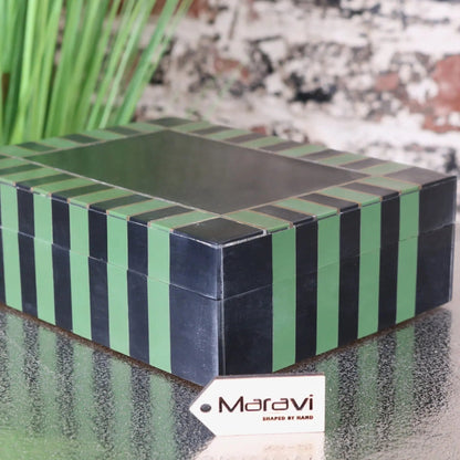 Panna Luxe Resin Jewellery Box in Blue or Green