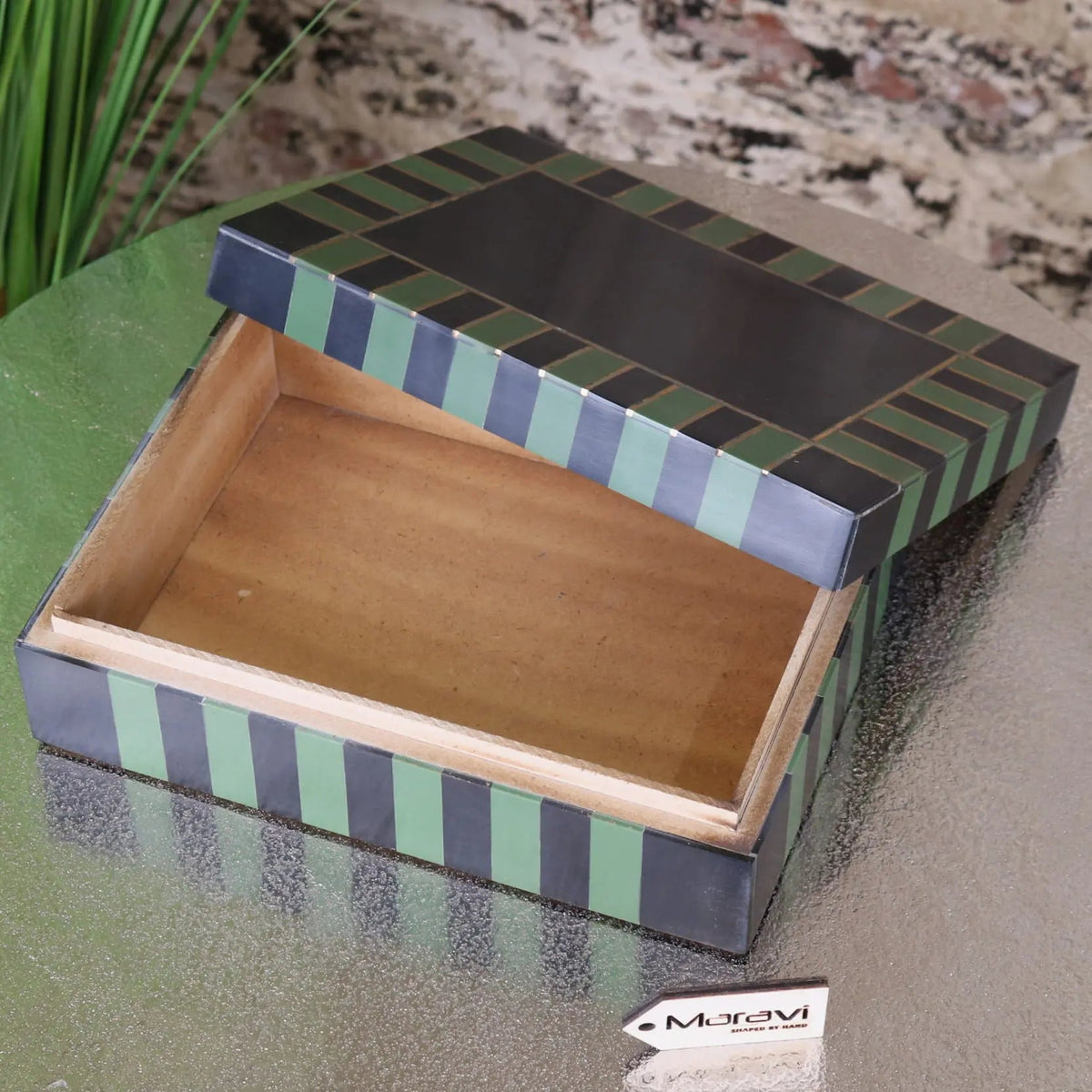 Panna Luxe Resin Jewellery Box in Blue or Green