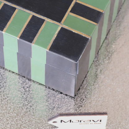 Panna Luxe Resin Jewellery Box in Blue or Green