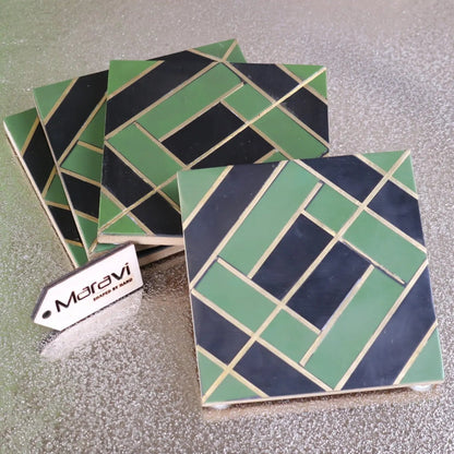 Panna Luxe Resin Coasters, Set of 4, Blue or Green
