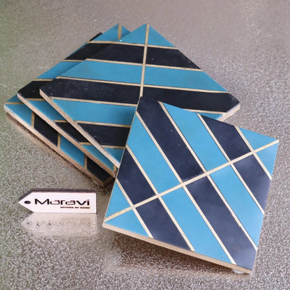 Panna Luxe Resin Coasters, Set of 4, Blue or Green