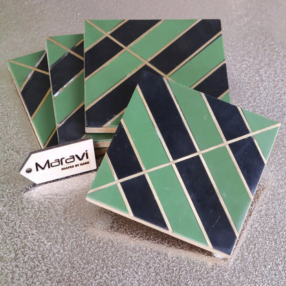 Panna Luxe Resin Coasters, Set of 4, Blue or Green